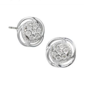 Sterling Forever BEW Post CZ Swirls